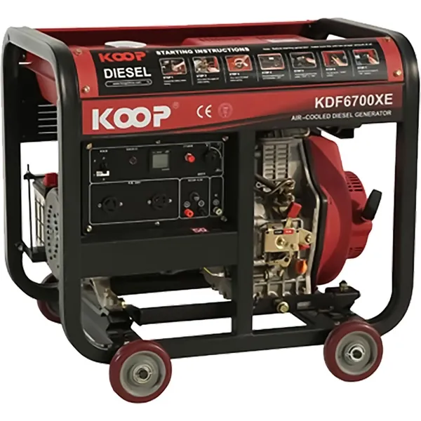 موتور برق دیزلی کوپ 5 کیلووات KDF6700XE با توان استارتی 5000 وات و حجم باک 12.5 لیتر